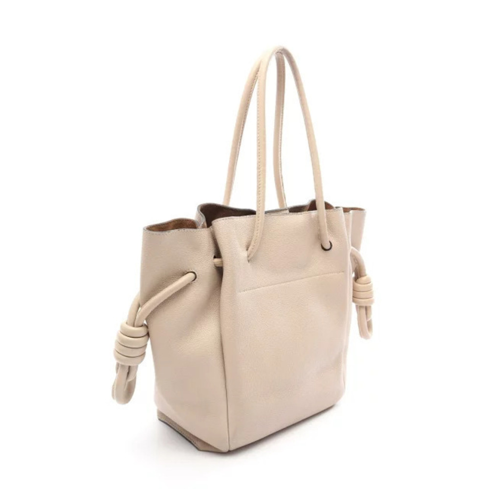 Loewe Beige Knot Flamenco Cream Leather Shoulder Bag Tan Cream